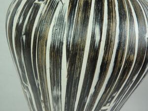 Váza BAMBOO I - tmavá hnedá,60 cm, ručná práca, keramika a pravé listy