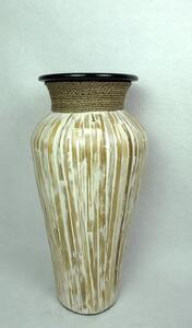 Váza BAMBOO I - natural hnedá,keramika, Indonézia, 60 cm, ručná práca