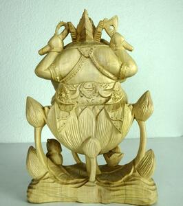 Soška Ganesh na lotose, ručná práca, exotické drevo