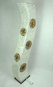 Stojacia lampa SIRIUS biela, 150 cm., pravá perleť, ručná práca