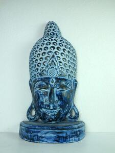 Soška Budha modrá, exotické drevo, 72 cm, ručná práca