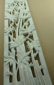 Dekorácia BAMBOO biela, 100x20 cm exotické drevo, ručná práca