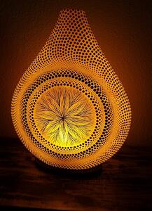 Lampa stolná Mandala žltá, ručne maľovaná obojstranne, 40 cm