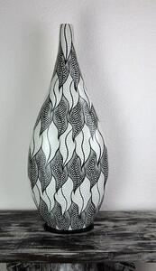 Stolná lampa SITA bielo čierna, ručne maľovaná , 80 cm