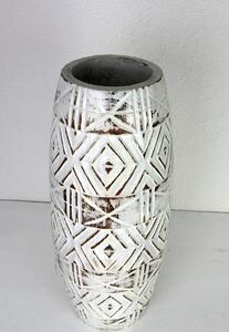 Váza biela TIMOR , exotické drevo, ručná práca, Indonézia