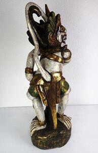 Soška Hanoman antik, Indonézia, drevo Albesia, originál, ručná práca, 77 cm