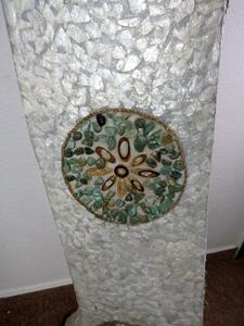 Stojacia lampa SIRIUS, pravá perleť, biela, ručná práca, 150 cm