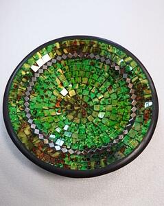 Miska zelená okrúhla, ručná mozaika