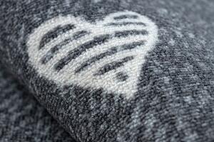 Metrážny koberec HEARTS Jeans - sivý