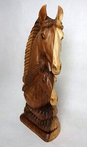 Socha Kôň a žriebä, 80 cm, exotické drevo, ručná práca, Indonézia