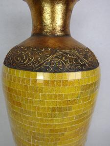 Váza zlatá , 100 cm, ručná mozaika, keramika