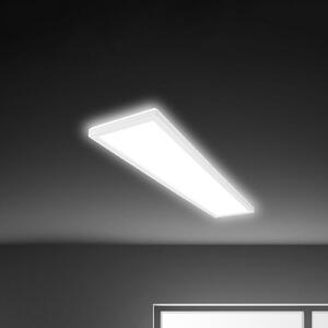LED stropné svietidlo Tava, biele, plast, 98 cm, podsvietenie, Biela / opálová, Obývacia izba / jedáleň, Plast, Moderný, Stropné svetlo