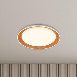 Stropné svietidlo Ijus LED, farba biela/drevo, Ø 43 cm, plast
