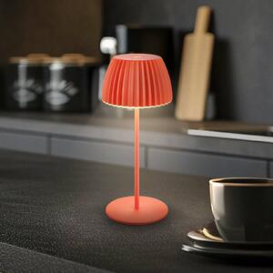 LED dobíjacia stolná lampa Brilo unplugged Riffle, 20 cm, oranžová