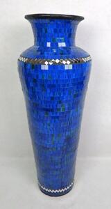 Váza DIVA modrá, 80 cm, keramika, sklenená mozaika, ručná práca