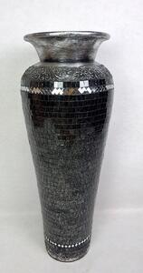 Váza RONA čierna, 80 cm, keramika, ručná mozaika