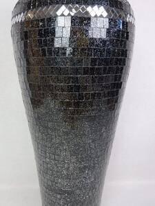 Váza RONA čierna, 80 cm, keramika, ručná mozaika