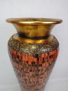 Váza oranžová RONA , 80 cm, keramika, ručná práca (vysoká váza na zem)