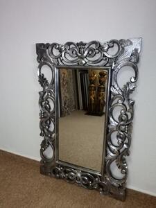 Zrkadlo WAJAN, strieborné, 120x80 cm, exotické drevo, ručná práca