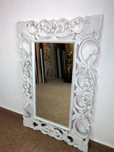 Zrkadlo WAJAN biele, 120x80 cm, exotické drevo, ručná práca