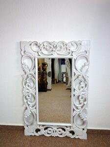 Zrkadlo WAJAN biele, 120x80 cm, exotické drevo, ručná práca