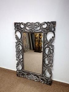 Zrkadlo WAJAN hnedá tmavá, 120x80cm, exotické drevo, ručná práca