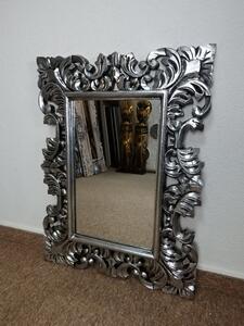 Zrkadlo SECRET, strieborné, 80x60, exotické drevo, ručná práca