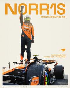Umelecká tlač McLaren Formula 1 Team – Lando Norris - Maiden Grand Prix Win - Miami – 2024 -