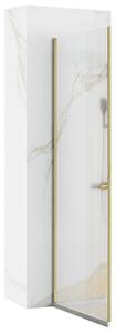 Rea Rapid, pevná stena pre sprchovací kút Rapid 80 x 195 cm, 6mm číre sklo, zlatý matný profil, REA-K4704