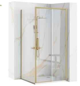 Rea Rapid, pevná stena pre sprchovací kút Rapid 80 x 195 cm, 6mm číre sklo, zlatý matný profil, REA-K4704