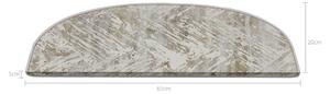 Krémovobiele nášľapy na schody v súprave 16 ks 20x65 cm Abstract – Vitaus
