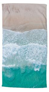 Béžovo-tyrkysovomodrá plážová osuška 100x180 cm – Good Morning