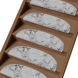 Biele nášľapy na schody v súprave 16 ks 20x65 cm Marble Dream – Vitaus