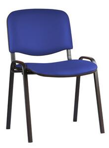 Konferenčná stolička Manutan ISO Leath Black, modrá