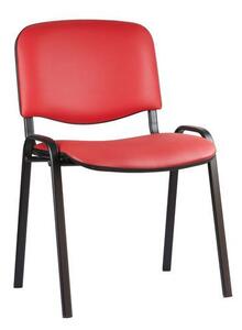 Konferenčná stolička Manutan ISO Leath Black, červená