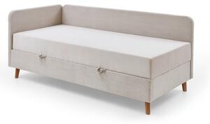Béžová čalúnená jednolôžková posteľ s úložným priestorom 90x200 cm Cabana – Meise Möbel