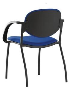 Konferenčná stolička Mandy Black s podrúčkami, modrá
