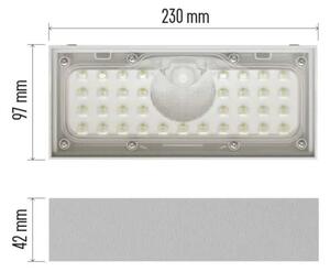 LED solárne svietidlo BRIXO so senzorom pohybu, 900lm, 4000K (ZG165S)