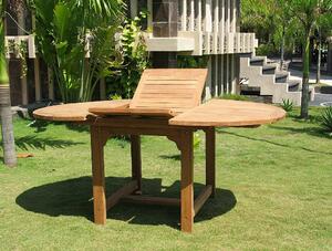 DEOKORK Záhradný oválný stôl SANTIAGO 160/210 x 100 cm (teak)