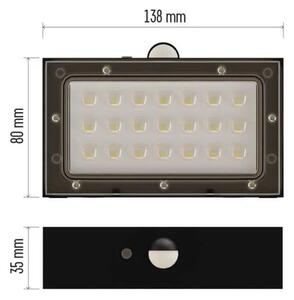 LED solárne svietidlo BRIXO so senzorom pohybu, 350lm, 4000K (ZG162S)