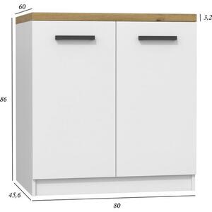 Kuchynská skrinka s pracovnou plochou 80 cm biela/dub artisan