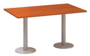 Konferenčný stôl Alfa 400 so sivým podnožím, 140 x 80 x 74,2 cm, dezén čerešňa