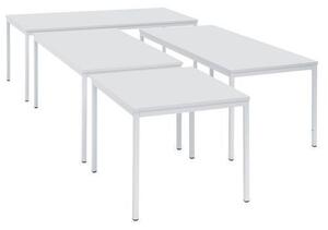 Jedálenský stôl Manutan Expert so svetlosivým podnožím RAL 7035, 140 x 80 x 75 cm, svetlosivý