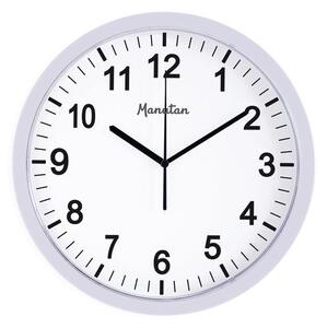 Analógové hodiny RS3 Manutan, autonómne DCF, priemer 30 cm, biele