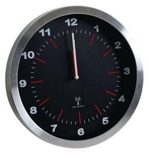 Nástenné hodiny, alu/čierna, 40 cm, DCF