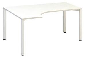 Ergo kancelársky stôl Alfa 200, 180 x 120 x 74,2 cm, ľavé vyhotovenie, dezén biely, RAL9010