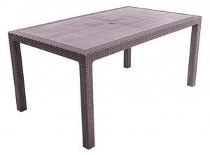 DEOKORK Záhradný stôl z umelého ratanu MANHATTAN 161x95 cm (hnedý)