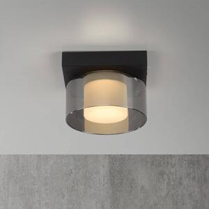 Paul Neuhaus LED stropné svietidlo Rika, Ø 15 cm, sklo, stmievateľné, Čierna, Obývacia izba / jedáleň, Sklo, Moderný, Stropné svetlo