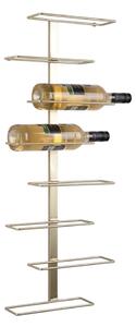 Nástenný kovový regál na víno v zlatej farbe počet fliaš 8 Float – PT LIVING