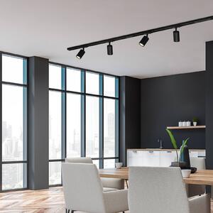 Koľajnicový systém 230 V, čierny, 4 LED reflektory, dĺžka 1,5 m